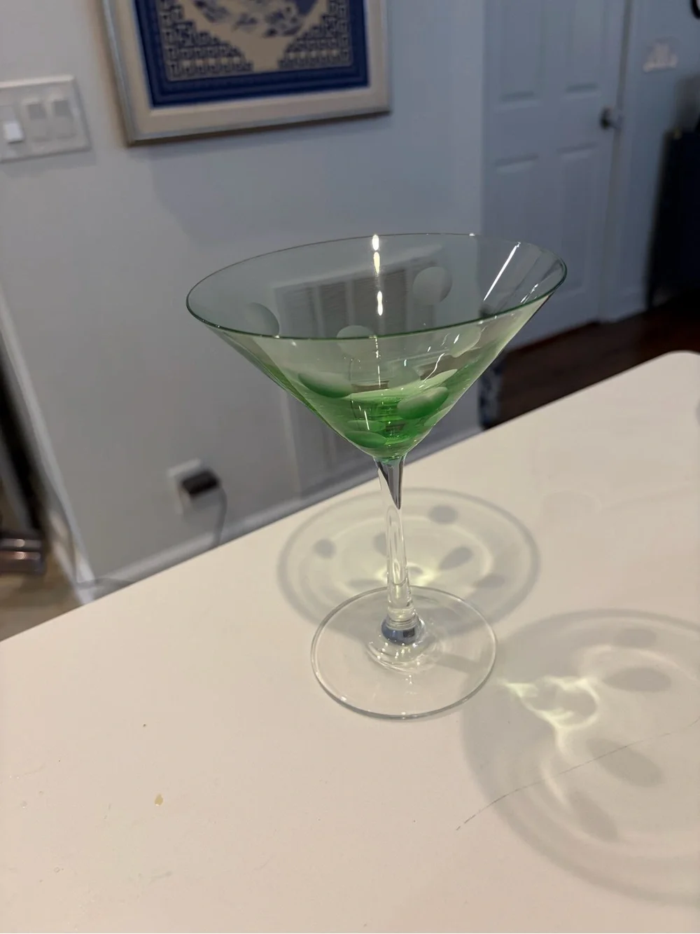 Waterford Marquis Polka Dot Martini Glasses (pink, green and yellow)